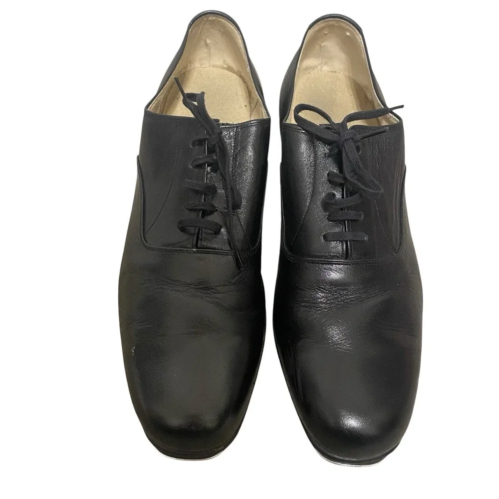 Vintage Chakott Dancing Men's Shoes Size 8.5 EU 26.5 Black Leather Made Japan